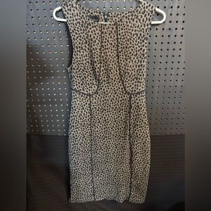 METAPHOR Animal Print Brown Sheath Mini Dress